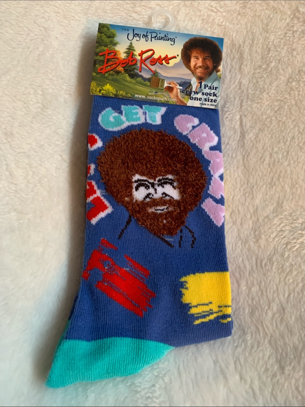 Men’s Blue Crew Socks with Portrait